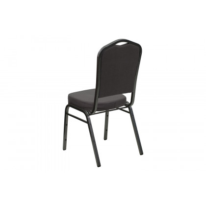BLNK HERCULES Series Fabric Crown Back Stacking Banquet Chair with Silver Vein Frame - Gray