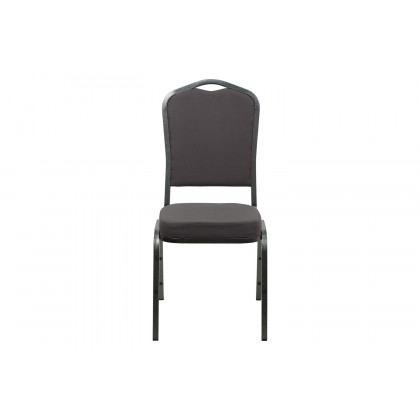 BLNK HERCULES Series Fabric Crown Back Stacking Banquet Chair with Silver Vein Frame - Gray