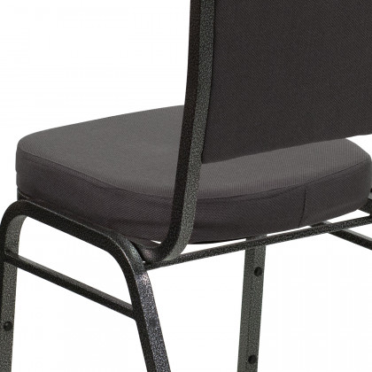 BLNK HERCULES Series Fabric Crown Back Stacking Banquet Chair with Silver Vein Frame - Gray
