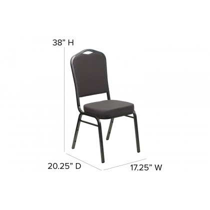 BLNK HERCULES Series Fabric Crown Back Stacking Banquet Chair with Silver Vein Frame - Gray
