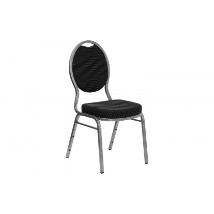 BLNK HERCULES Series Fabric Teardrop Back Stacking Banquet Chair - Black