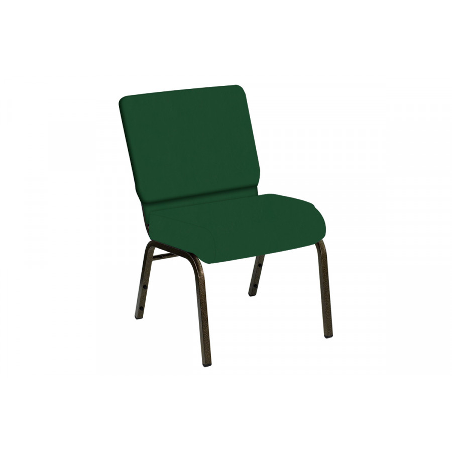 BLNK HERCULES Series Church Chair in E-Z Wallaby Vinyl with Gold Vein Frame - Forest, 21"W
