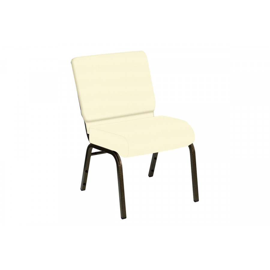 BLNK HERCULES Series Church Chair in E-Z Sierra Vinyl with Gold Vein Frame - Off White, 21"W