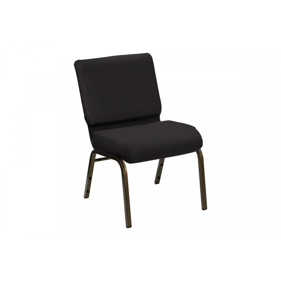 BLNK HERCULES Series Church Chair in Bedford with Gold Vein Frame - Raven, 21"W