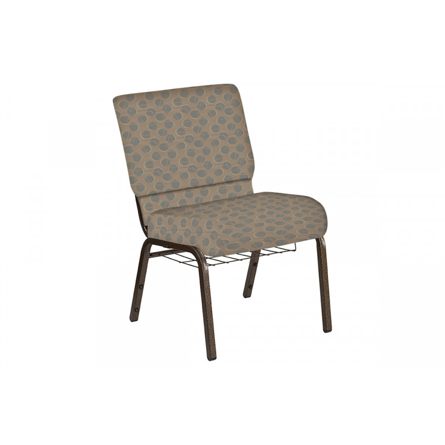 BLNK Church Chair in Cirque with Gold Vein Frame - Quartz, 21"W, with Book Rack