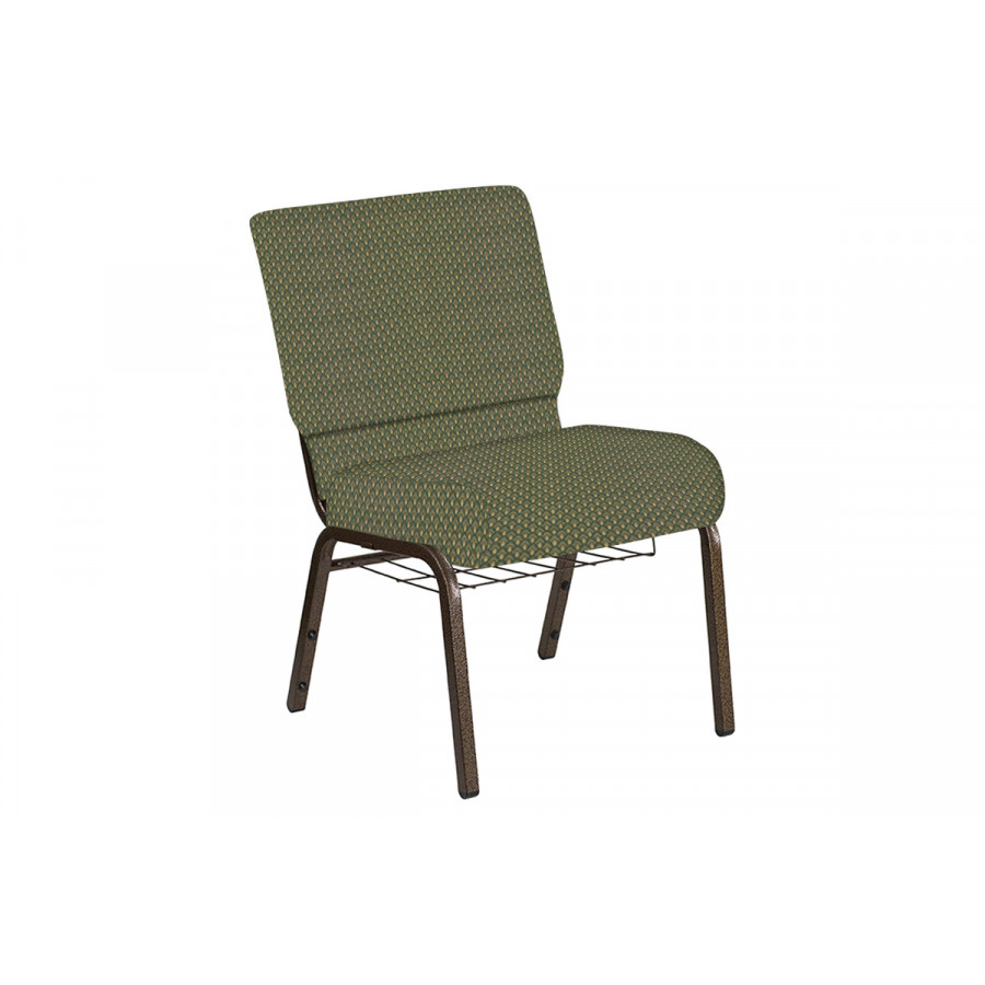 BLNK Church Chair in Georgetown with Gold Vein Frame - Alpine, 21"W, with Book Rack
