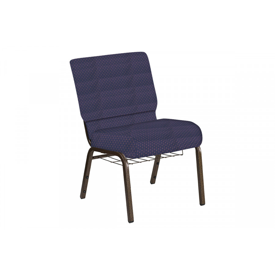 BLNK Church Chair in Georgetown with Gold Vein Frame - Plum, 21"W, with Book Rack