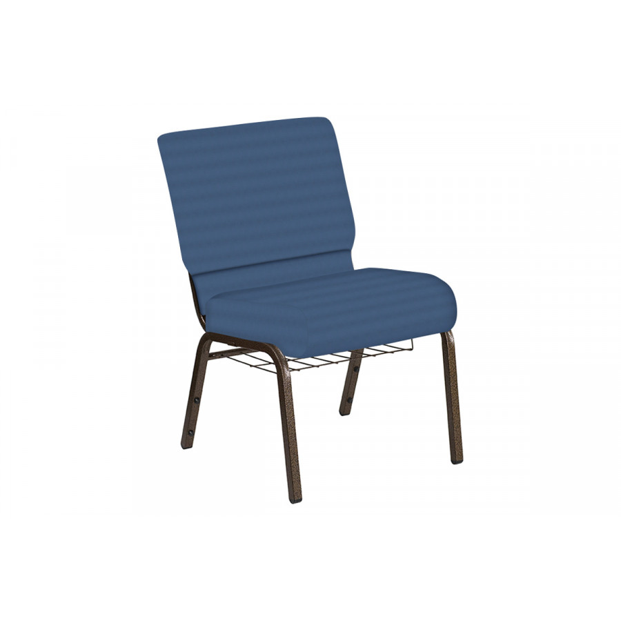 BLNK Church Chair in Harmony with Gold Vein Frame - Aster, 21"W, with Book Rack