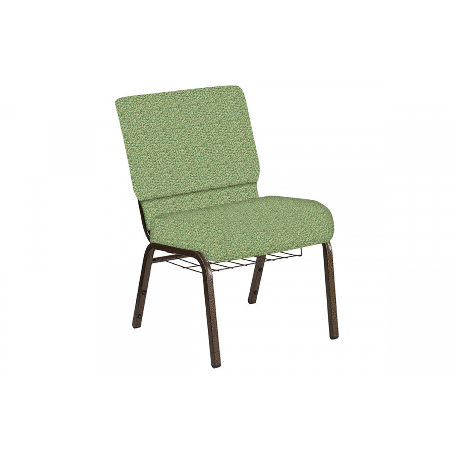 BLNK Church Chair in Lancaster with Gold Vein Frame - Sage, 21"W, with Book Rack