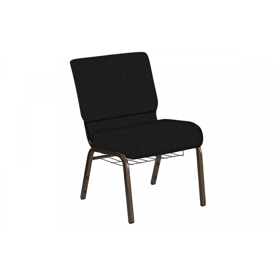 BLNK Church Chair in Mirage with Gold Vein Frame - Blissful Blue, 21"W, with Book Rack