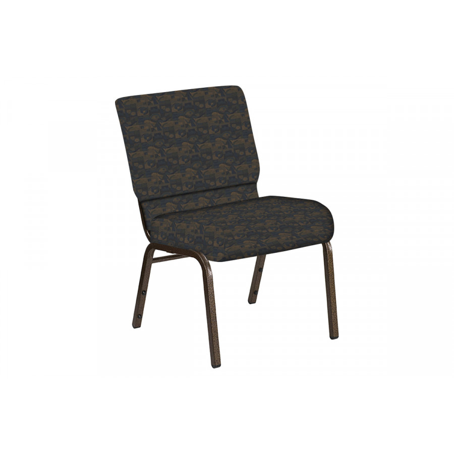 BLNK Church Chair in Perplex with Gold Vein Frame - Cobalt, 21"W