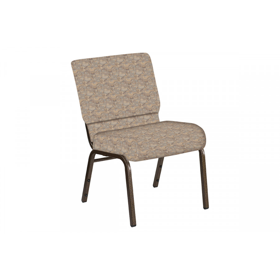 BLNK Church Chair in Perplex with Gold Vein Frame - Fossil, 21"W