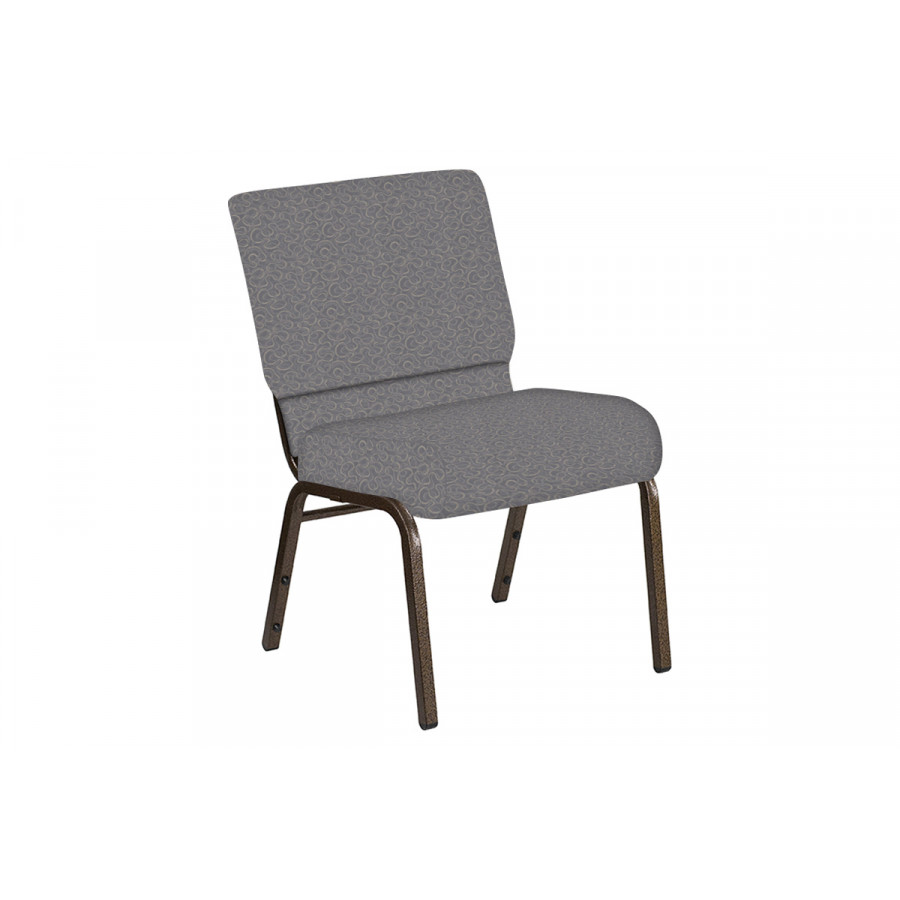 BLNK Church Chair in Ribbons with Gold Vein Frame - Fog, 21"W