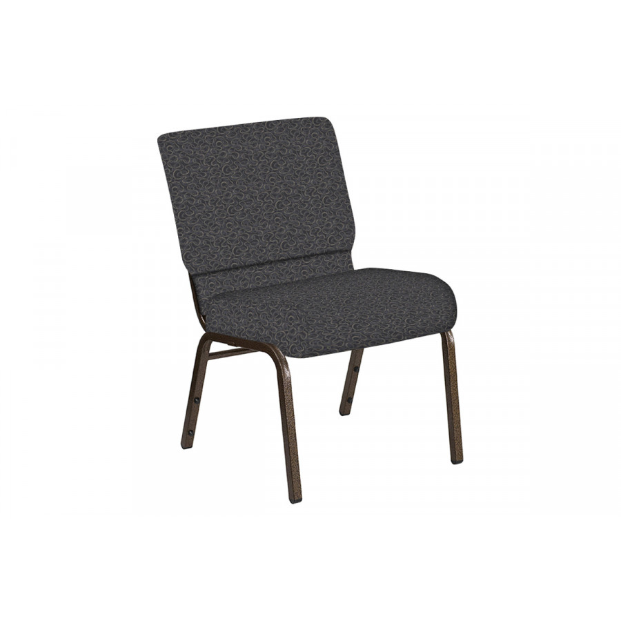 BLNK Church Chair in Ribbons with Gold Vein Frame - Gray, 21"W