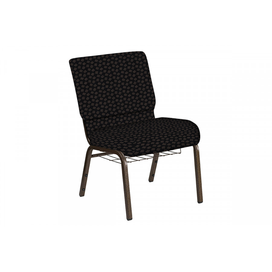 BLNK Church Chair in Scatter with Gold Vein Frame - Ferrer, 21"W, with Book Rack