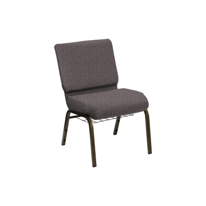 BLNK - HERCULES Series Church Chair in Sherpa with Gold Vein Frame