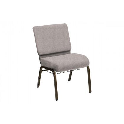 BLNK - HERCULES Series Church Chair in Sherpa with Gold Vein Frame