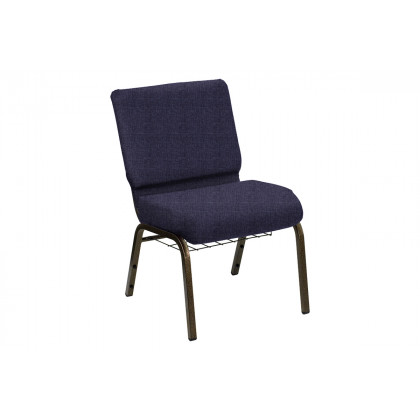 BLNK - HERCULES Series Church Chair in Sherpa with Gold Vein Frame