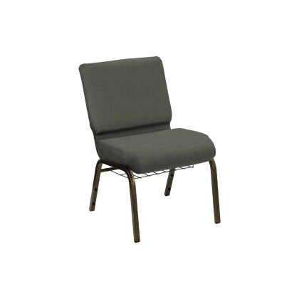 BLNK - HERCULES Series Church Chair in Sherpa with Gold Vein Frame