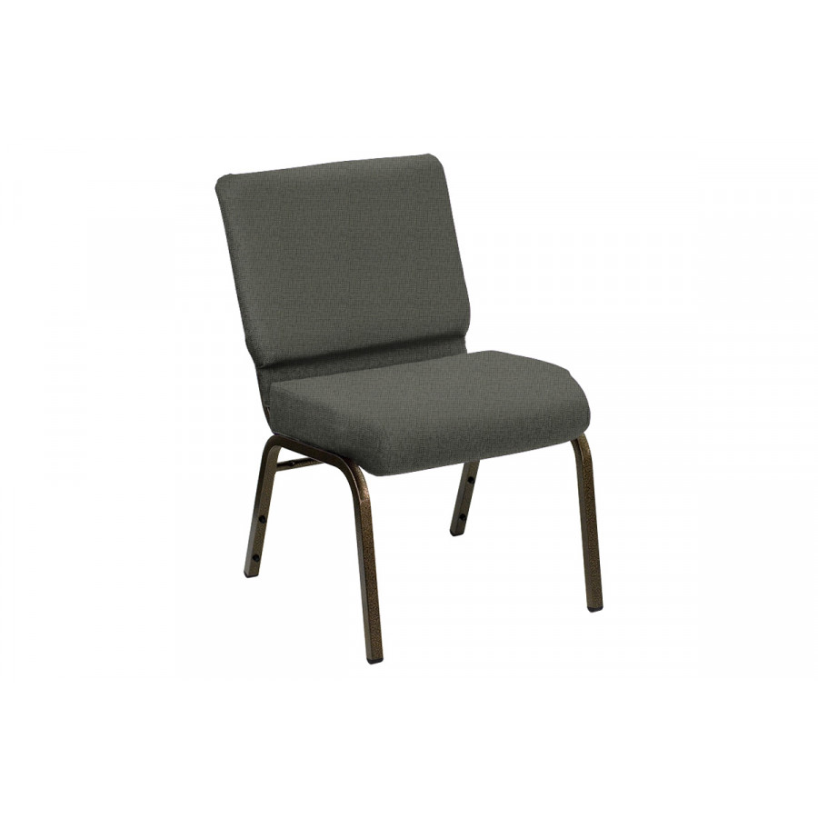 BLNK HERCULES Series Church Chair in Sherpa with Gold Vein Frame - Moss, 21"W