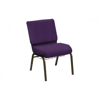 BLNK - HERCULES Series Church Chair in Sherpa with Gold Vein Frame