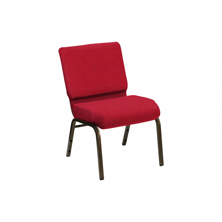 BLNK HERCULES Series Church Chair in Sherpa with Gold Vein Frame - Scarlet, 21"W