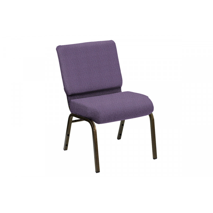 BLNK HERCULES Series Church Chair in Shire with Gold Vein Frame - Gray Lilac, 21"W