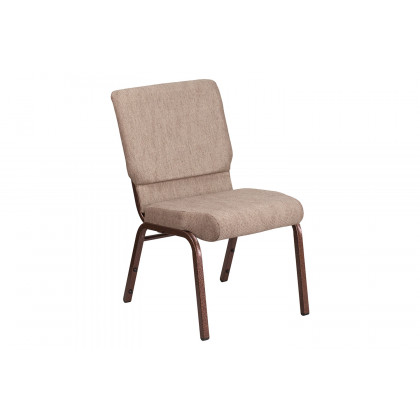 BLNK HERCULES Series Fabric Stacking Church Chair with Copper Vein Frame - Beige