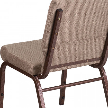 BLNK HERCULES Series Fabric Stacking Church Chair with Copper Vein Frame - Beige