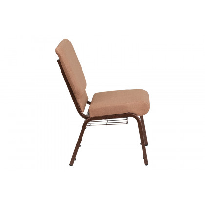BLNK - HERCULES Series Fabric Church Chair with Cup Book Rack and Copper Vein Frame