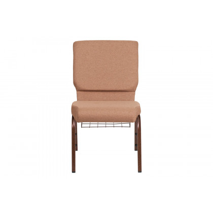 BLNK - HERCULES Series Fabric Church Chair with Cup Book Rack and Copper Vein Frame