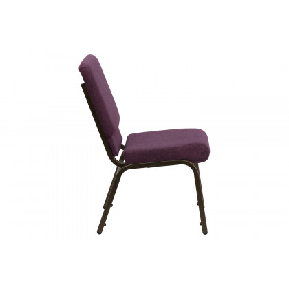 BLNK HERCULES Series Fabric Stacking Church Chair with Gold Vein Frame - Plum