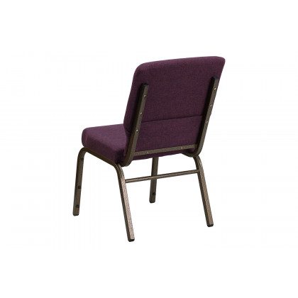 BLNK HERCULES Series Fabric Stacking Church Chair with Gold Vein Frame - Plum