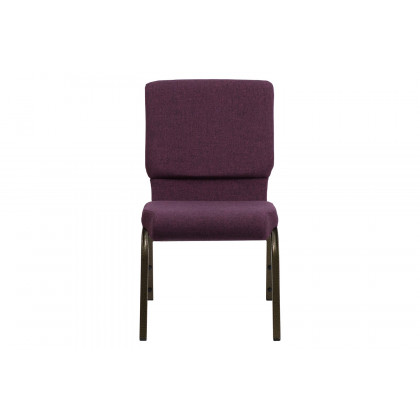 BLNK HERCULES Series Fabric Stacking Church Chair with Gold Vein Frame - Plum