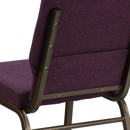 BLNK HERCULES Series Fabric Stacking Church Chair with Gold Vein Frame - Plum