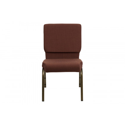 BLNK HERCULES Series Fabric Stacking Church Chair with Gold Vein Frame - Brown