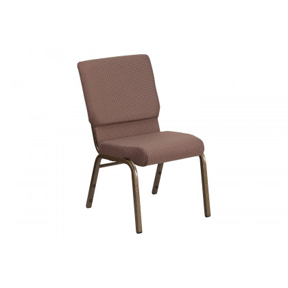 BLNK HERCULES Series Fabric Stacking Church Chair with Gold Vein Frame - Brown Dot