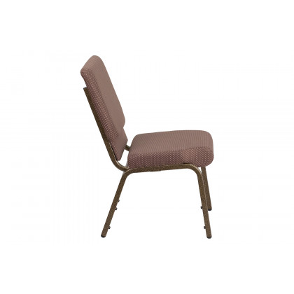 BLNK HERCULES Series Fabric Stacking Church Chair with Gold Vein Frame - Brown Dot