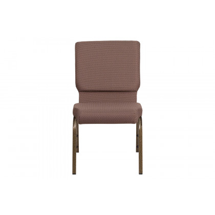 BLNK HERCULES Series Fabric Stacking Church Chair with Gold Vein Frame - Brown Dot