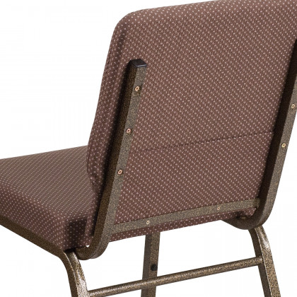 BLNK HERCULES Series Fabric Stacking Church Chair with Gold Vein Frame - Brown Dot