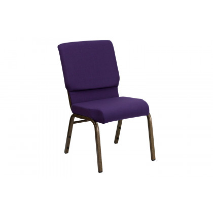BLNK HERCULES Series Fabric Stacking Church Chair with Gold Vein Frame - Royal Purple