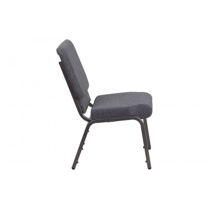 BLNK HERCULES Series Fabric Stacking Church Chair with Silver Vein Frame - Dark Gray
