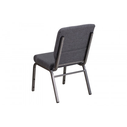 BLNK HERCULES Series Fabric Stacking Church Chair with Silver Vein Frame - Dark Gray