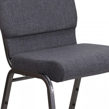 BLNK HERCULES Series Fabric Stacking Church Chair with Silver Vein Frame - Dark Gray