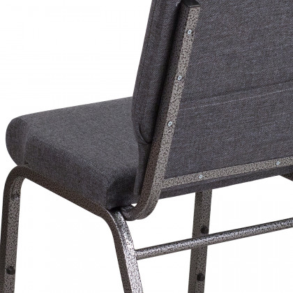 BLNK HERCULES Series Fabric Stacking Church Chair with Silver Vein Frame - Dark Gray
