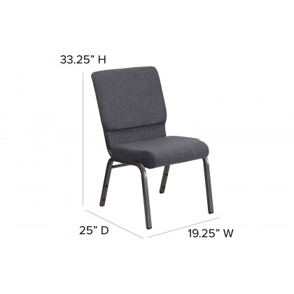 BLNK HERCULES Series Fabric Stacking Church Chair with Silver Vein Frame - Dark Gray