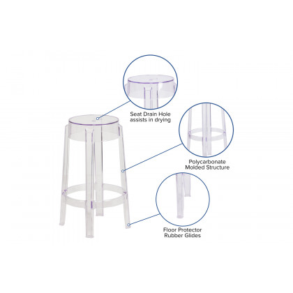BLNK Laney Transparent Stool - 25.75"H