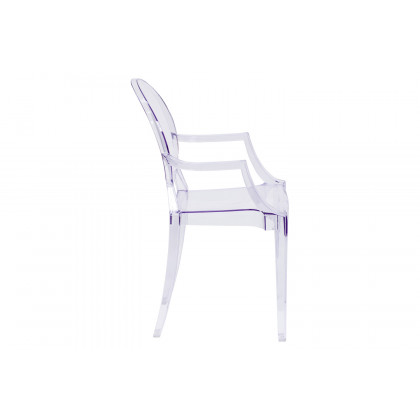 BLNK - Shirley Ghost Chair with Arms in Transparent Crystal