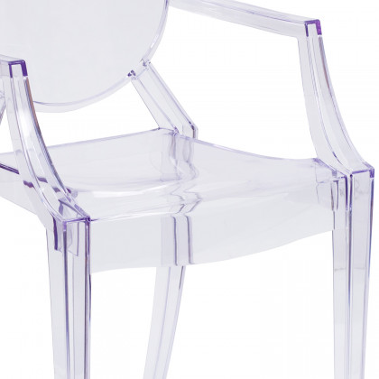 BLNK - Shirley Ghost Chair with Arms in Transparent Crystal