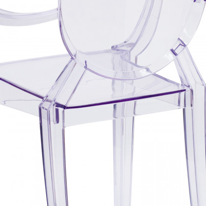 BLNK - Shirley Ghost Chair with Arms in Transparent Crystal